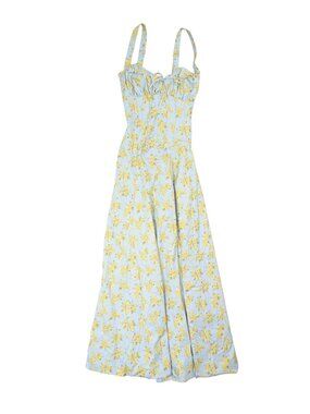 saira floral lace up corset cocktail dress Clothing : Midi Dresses: 'Saira' Soft Blue Vintage Floral Print Midi Sundress